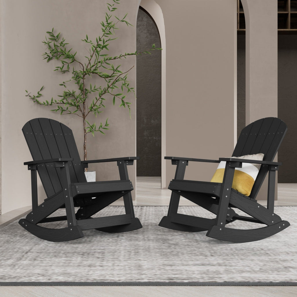 WINSOON All Weather Outdoor Rocking Chair, Set of 2