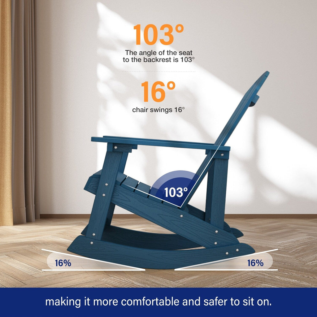 WINSOON All Weather Outdoor Rocking Chair, Set of 2