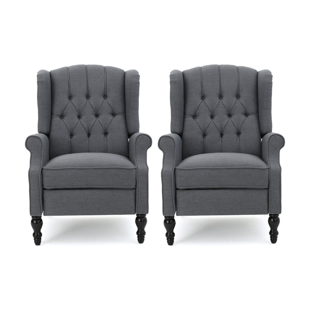 Walter Tufted Fabric Recliners (Set of 2) by Christopher Knight Home