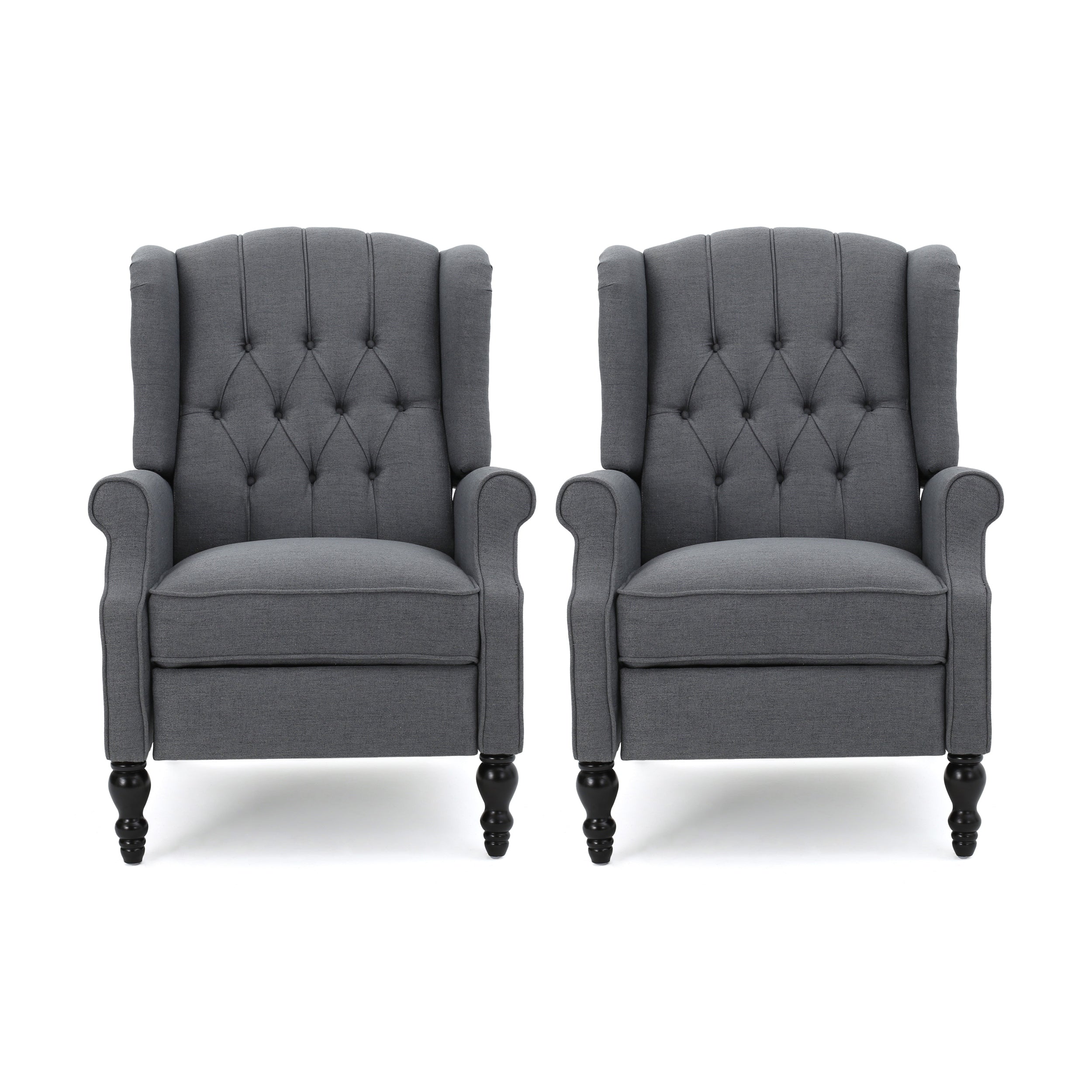 Walter Tufted Fabric Recliners (Set of 2) by Christopher Knight Home