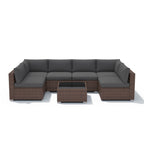 Wicker/ Steel 7-piece Outdoor Cushioned Sectional Sofa Set