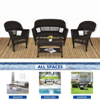 Wicker Patio 4-piece Conversation Set