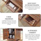 Bureau de direction style ferme, bureau en bois pour bureau à domicile, bureau d'ordinateur