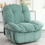 XINMICS Swivel Power Recliner Chair, Massage Rocker Recliners with Heated ,USB, USB-C and Side Pocket