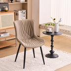 Modern Upholstered Leather Armless Dining Chairs Set of 2