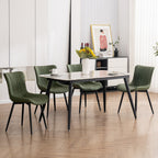 Modern Upholstered Leather Armless Dining Chairs Set of 2
