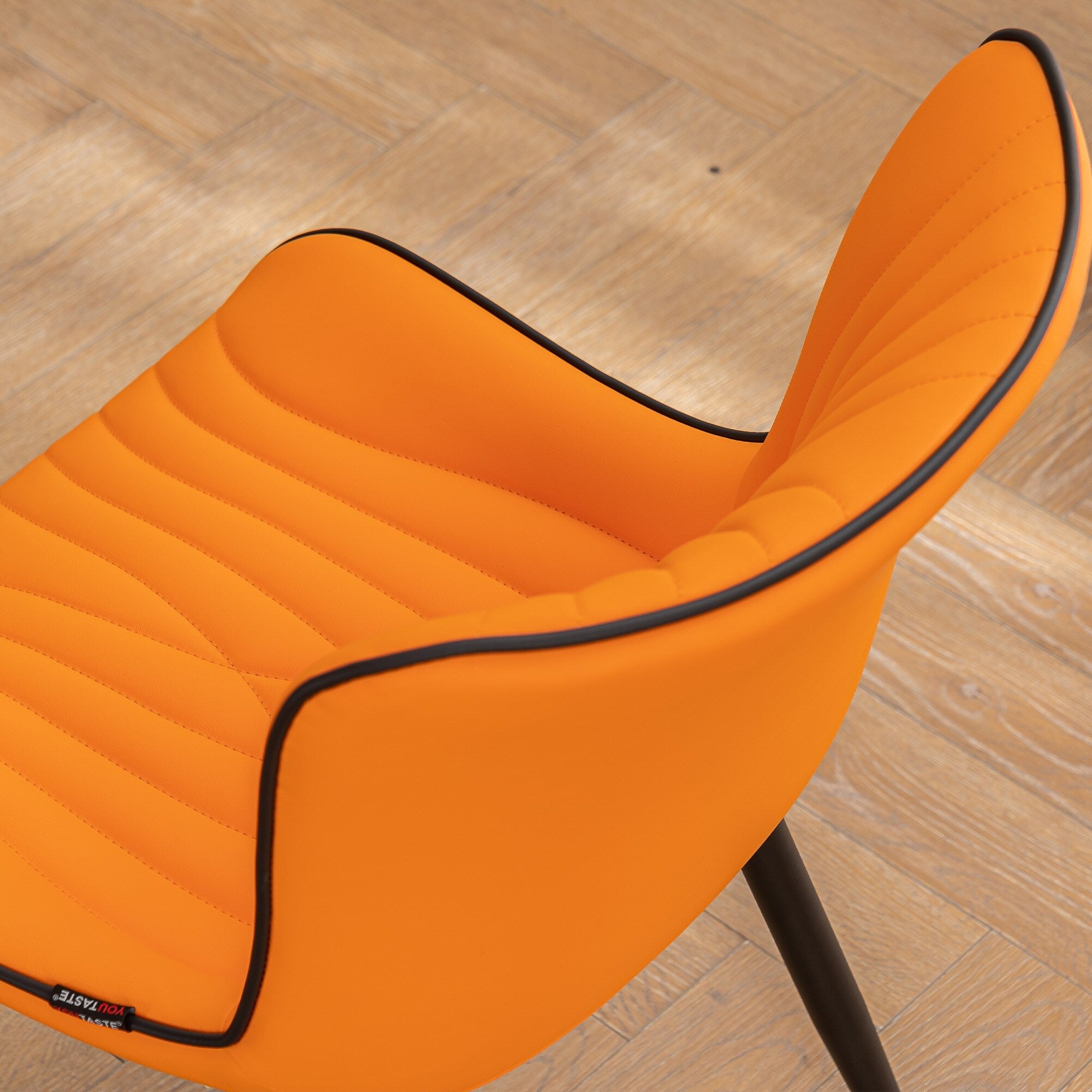 Modern Upholstered Leather Armless Dining Chairs Set of 2