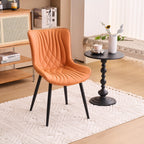 Modern Upholstered Leather Armless Dining Chairs Set of 2
