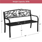 Yaheetech Patio Garden Bench Outdoors Metal Porch Chair - N/A