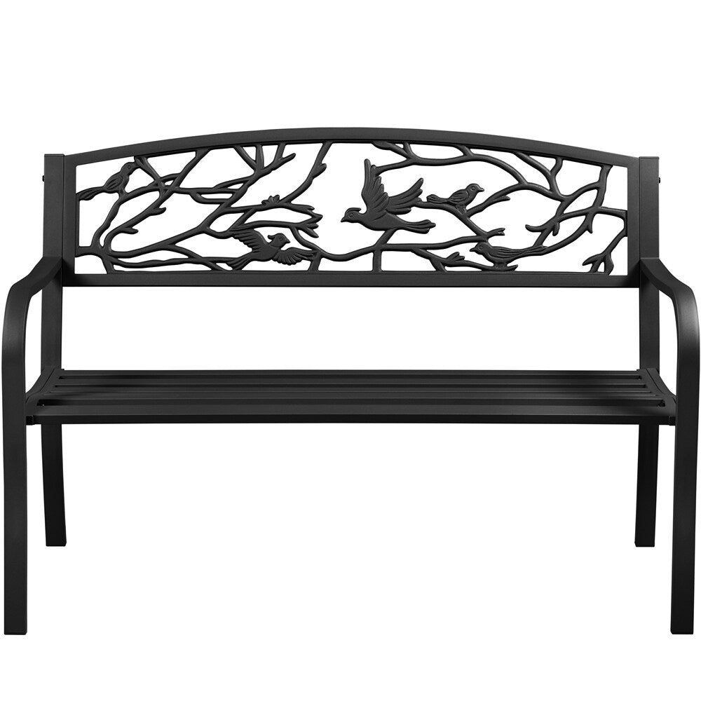 Yaheetech Patio Garden Bench Outdoors Metal Porch Chair - N/A