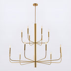 Lustre minimaliste à 15 lumières, style chandelier, 2 niveaux, design ancien - 48