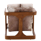 Fauteuil d'appoint Brayden en cuir de chèvre marron et teck