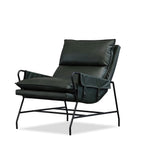 Fauteuil Marcus en cuir vert mousse