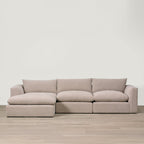 Canapé d'angle Billow en coloris blanc tourterelle résistant