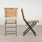 Chaise pliante de bistro à lattes en teck