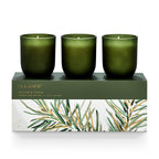 Coffret cadeau Trio de bougies sapin baumier et cèdre