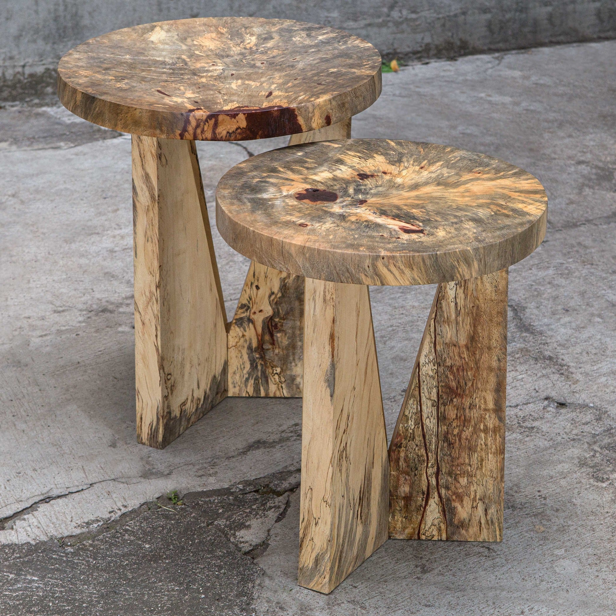 Tables gigognes Noelle couleur naturelle - Lot de 2