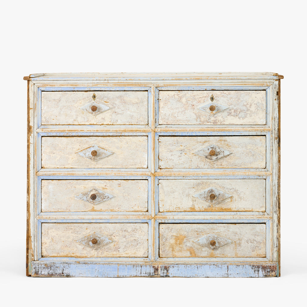 Coffre rustique continental peint d'époque française