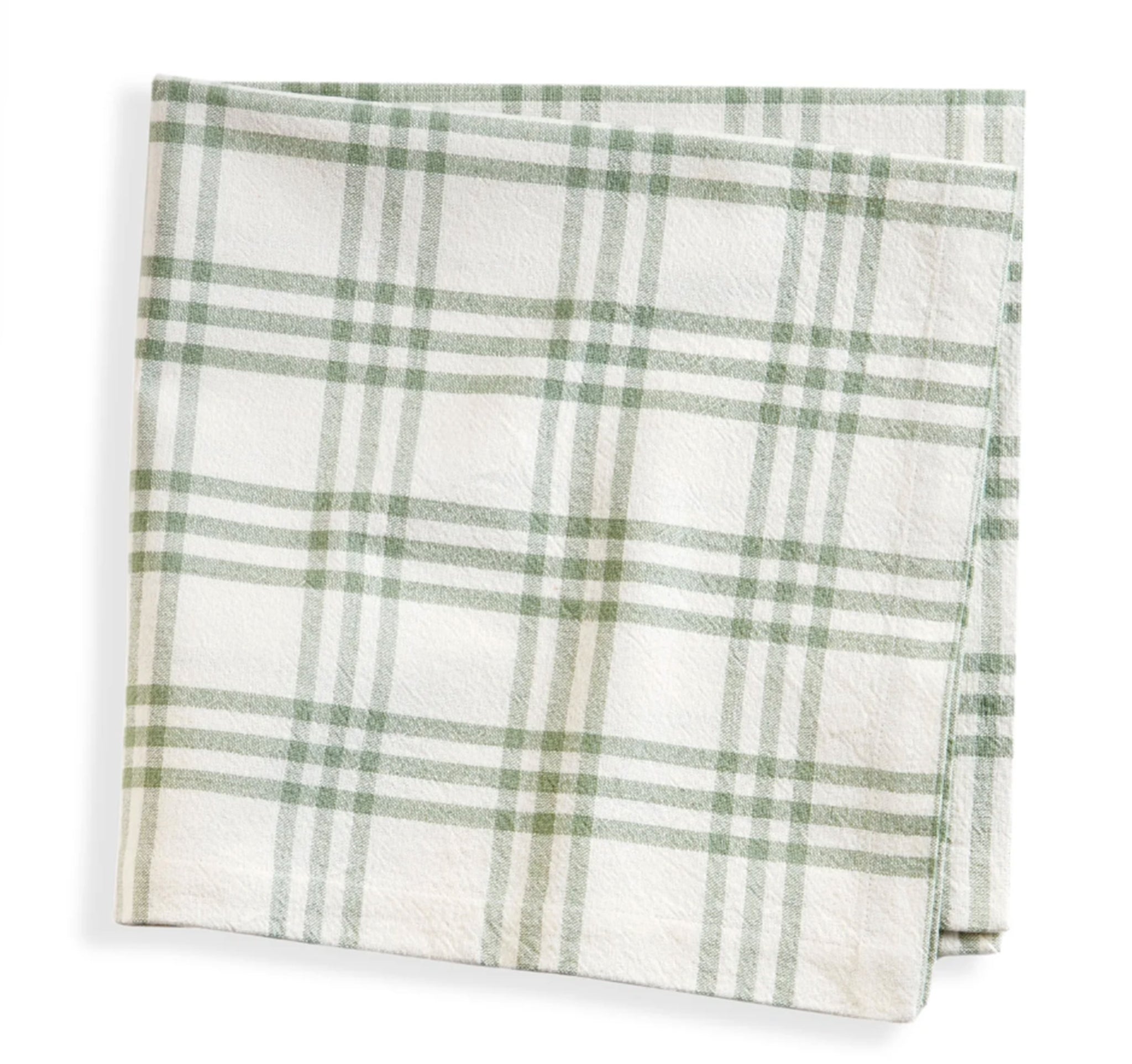 Lot de 4 serviettes de table à carreaux Beaumont, couleur sauge