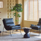 Fauteuil Marcus en cuir vert mousse