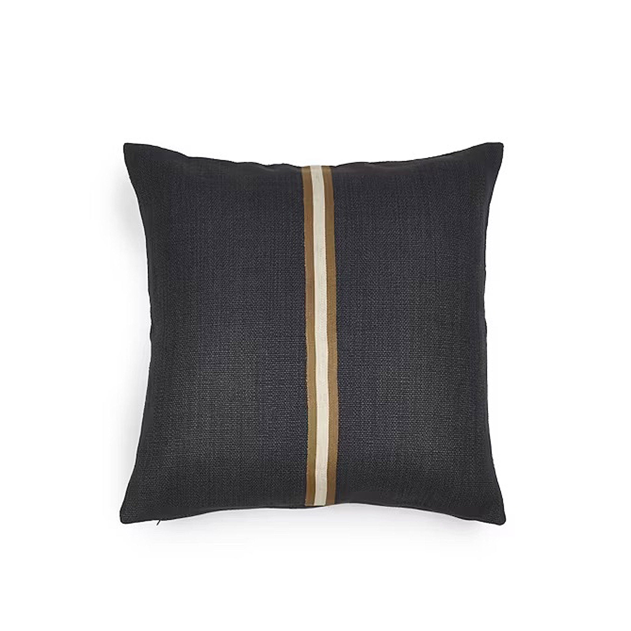 Coussin Jasper noir délavé 25x25 avec rembourrage