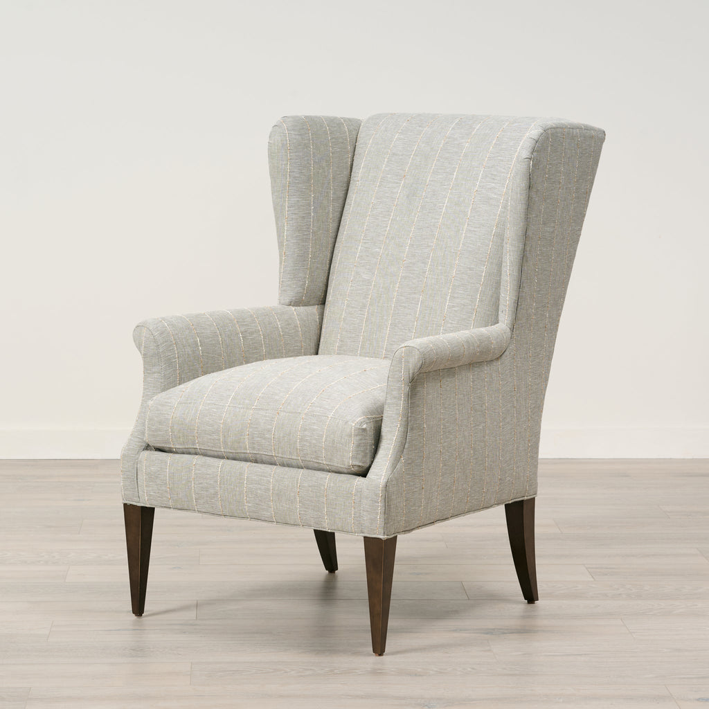 Chaise Heywood en rayures sauge naturelles à l'épreuve des enfants