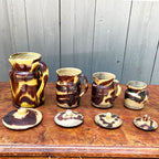 Pichets Jaspe français vintage avec couvercles (lot de 4)